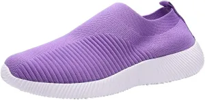 Women's Lightweight Slip On Walking Running Shoes Slip On Shoes Women Lether Women's Casual Shoes Fashion Sneakers Red Tennis Shoe Cross Trainer Shoe