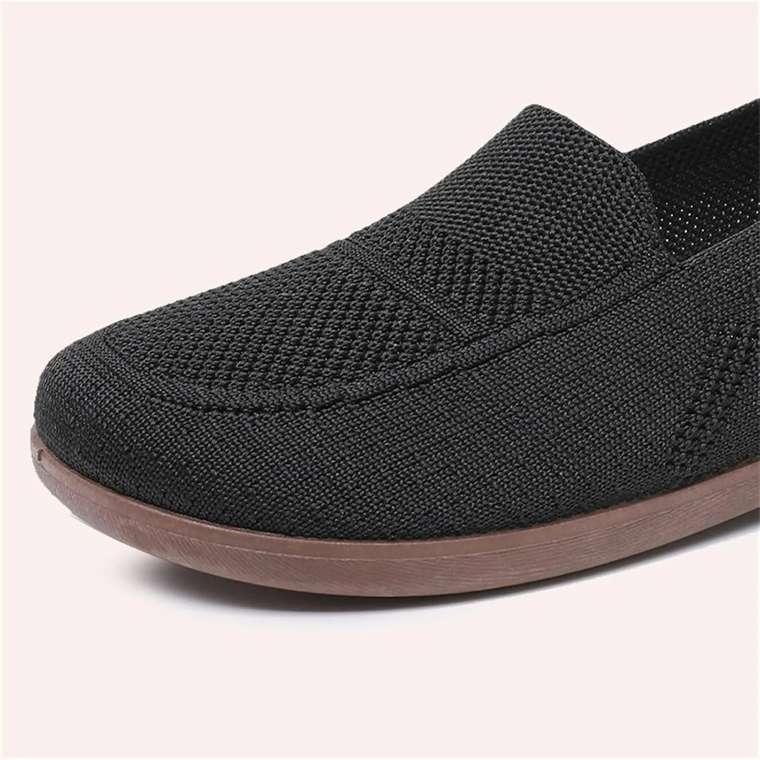 Women's L𝐨w Heel Casual Shoes Wide Width Comfortable Work Shoes Mesh Breathable Flying Woven Orthopedic Sneaker