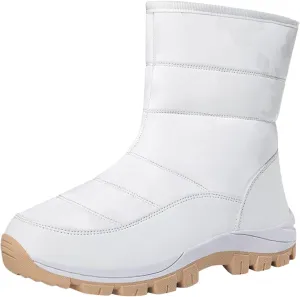 Women's Mid Calf Snow Boots Cold Proof Insulated Snow Boots Fleece Lined Winter Boots Comfort Boots for Women