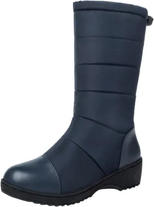 Women's Mid Calf Snow Boots Fashion Solid Cold Proof Boots Fleece Lined Warm Winter Boots Comfort Half Boots