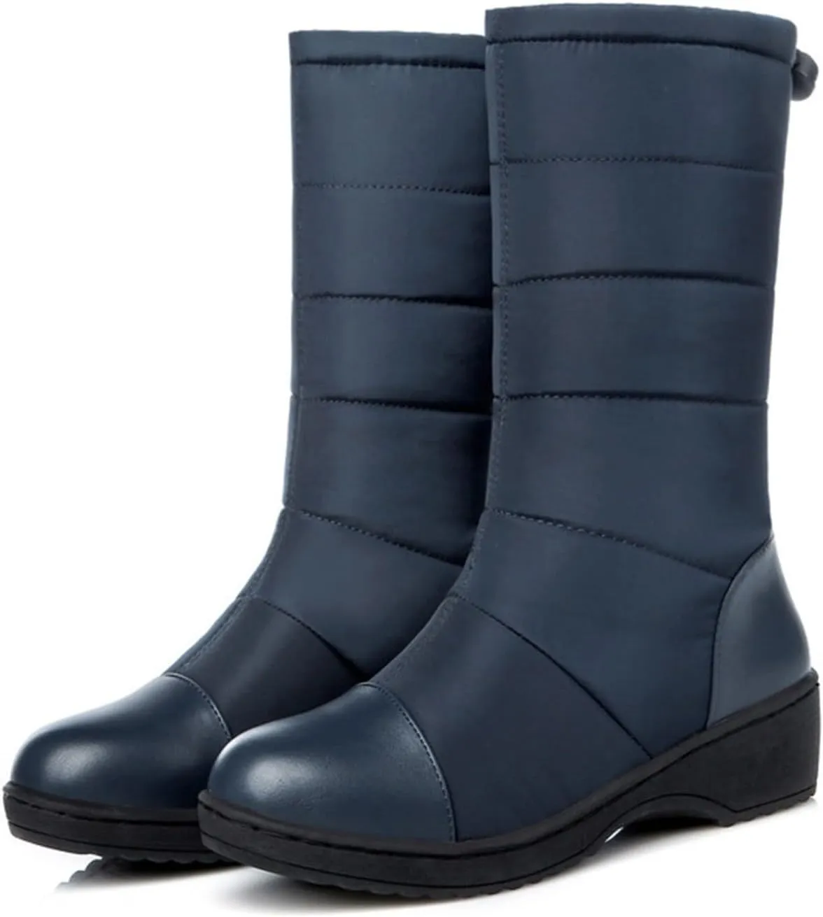 Women's Mid Calf Snow Boots Fashion Solid Cold Proof Boots Fleece Lined Warm Winter Boots Comfort Half Boots