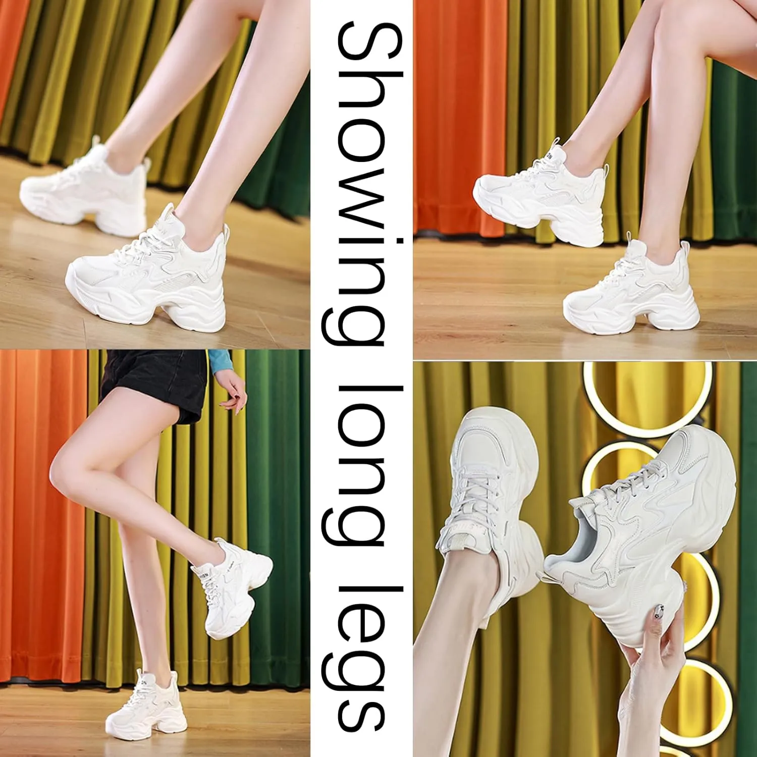Women's Orthopedic Sneakers Stylish Walking Shoes,Fashion Lace Up Height Increasing Casual Chunky Shoes Comfortable Non Slip Platform Dad Shoes