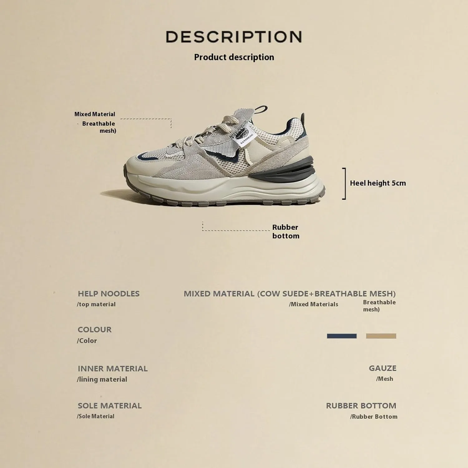 Women's Platform Fashion Running Sneakers,Walking Lace-Up Comfortable Dad Shoes,Suitable for Fitness Sports Work Casual Tennis Shoes