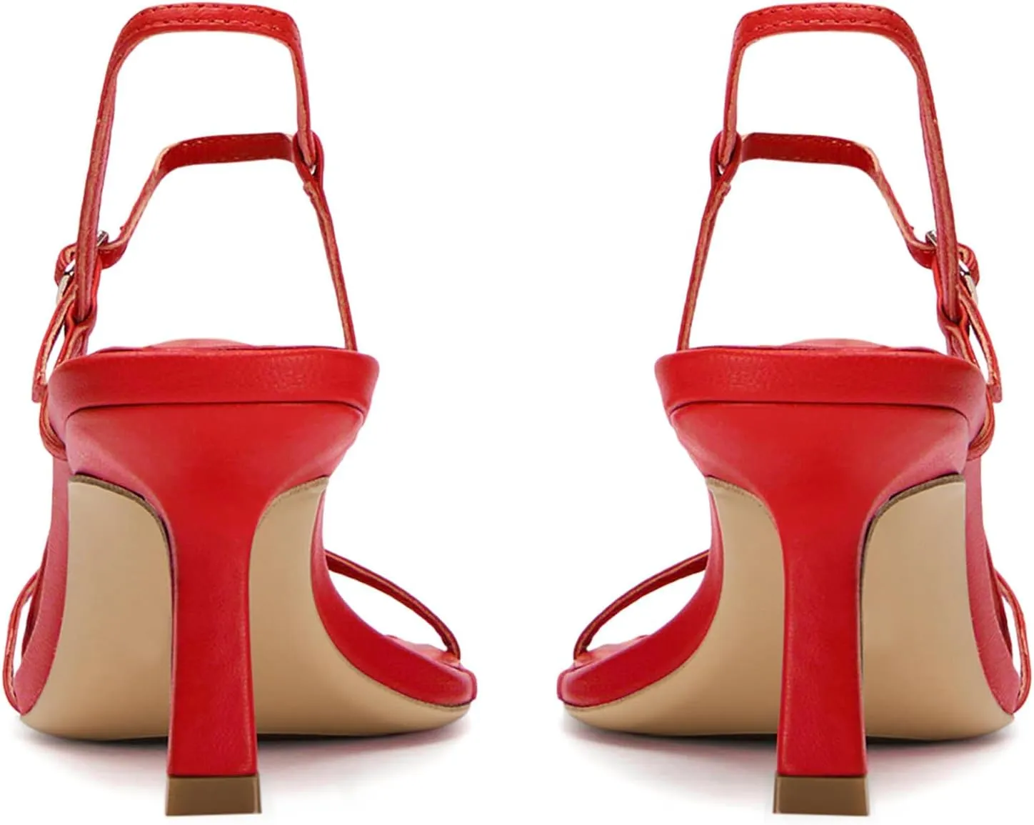 Womens Sandals Kitten Heels Open Round Toe Thin Ankle Strap Adjustable Buckle Slingback Stiletto Heels Dressy Wedding Shoes