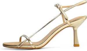Womens Sandals Kitten Heels Open Round Toe Thin Ankle Strap Adjustable Buckle Slingback Stiletto Heels Dressy Wedding Shoes