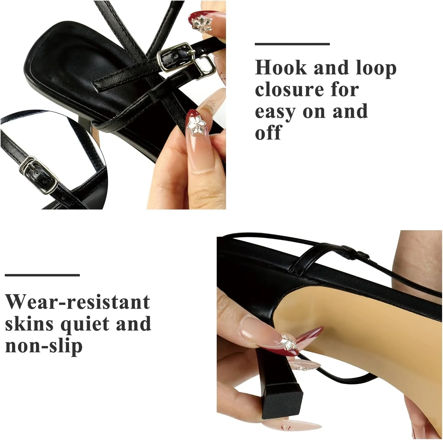 Womens Sandals Kitten Heels Open Round Toe Thin Ankle Strap Adjustable Buckle Slingback Stiletto Heels Dressy Wedding Shoes