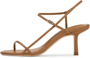 Womens Sandals Kitten Heels Open Round Toe Thin Ankle Strap Adjustable Buckle Slingback Stiletto Heels Dressy Wedding Shoes