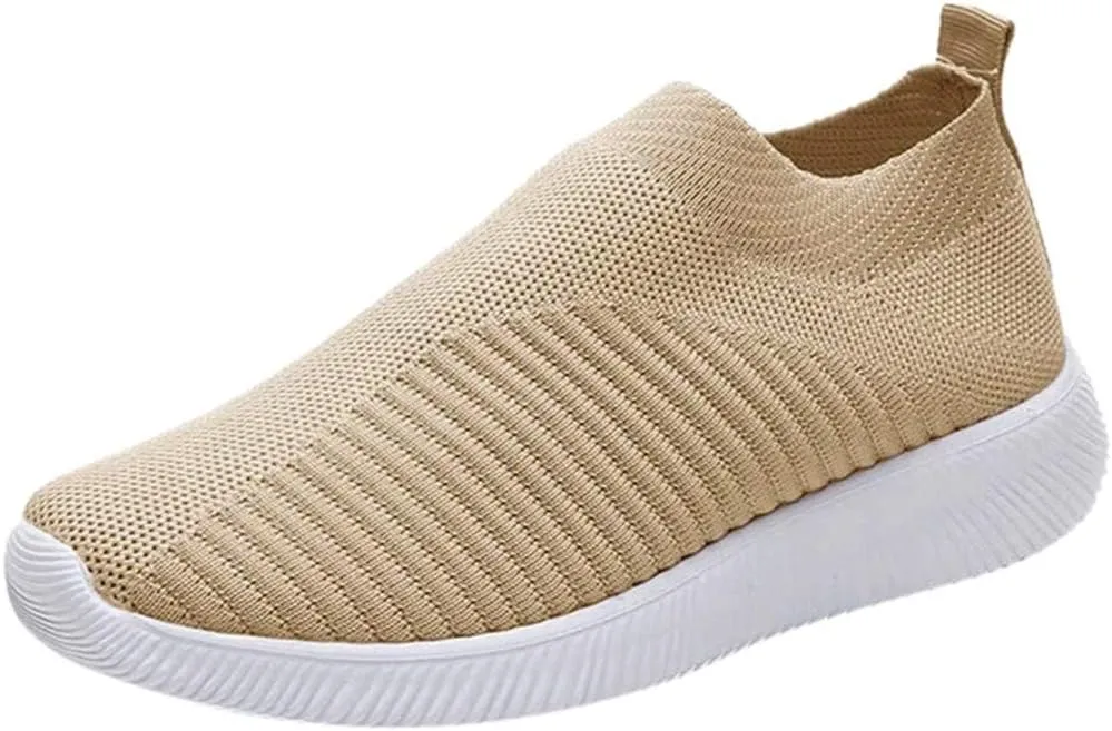 Women's Slip On Walking Shoes Running Comfortable Slip On Shoes Women Fashion Casual Tennis Shoes Platform Sneakers Red Tennis Shoe Loafers Dress Shoe