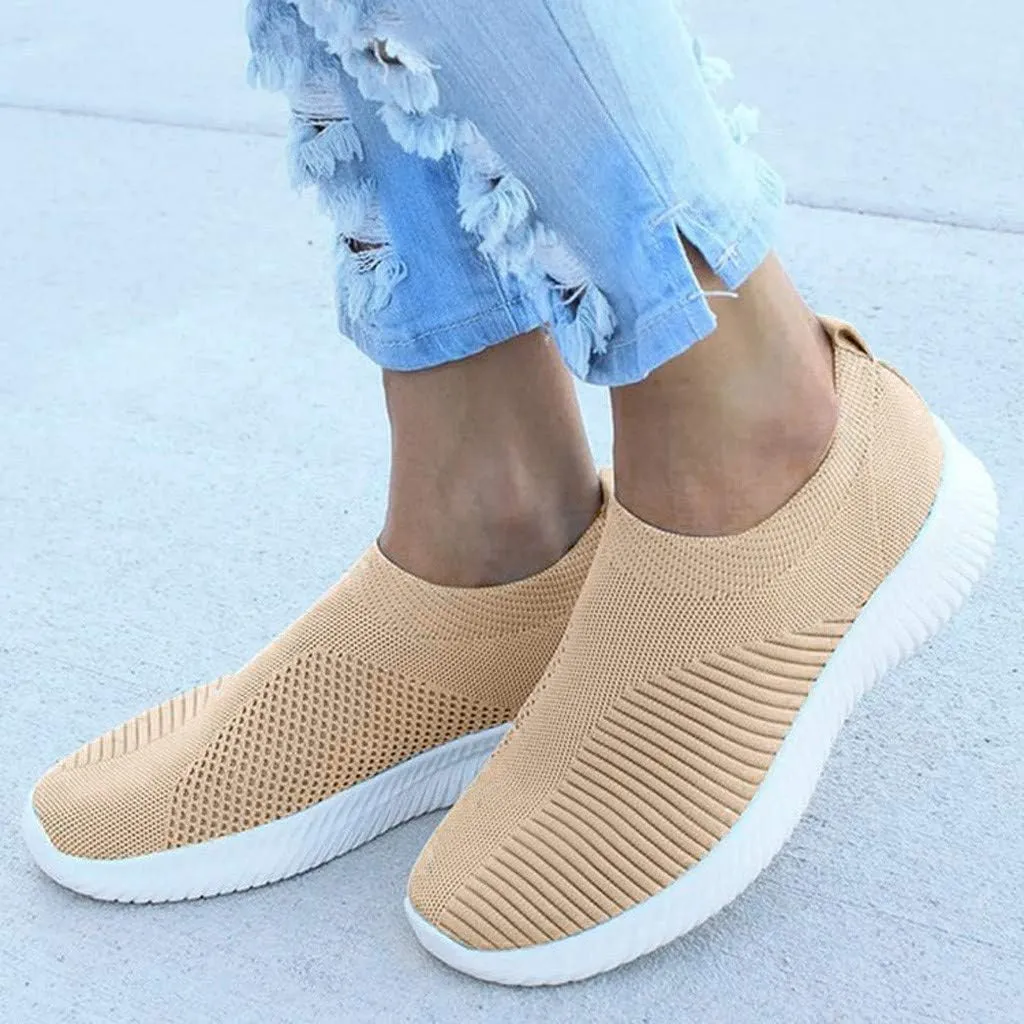 Women's Slip On Walking Shoes Running Comfortable Slip On Shoes Women Fashion Casual Tennis Shoes Platform Sneakers Red Tennis Shoe Loafers Dress Shoe