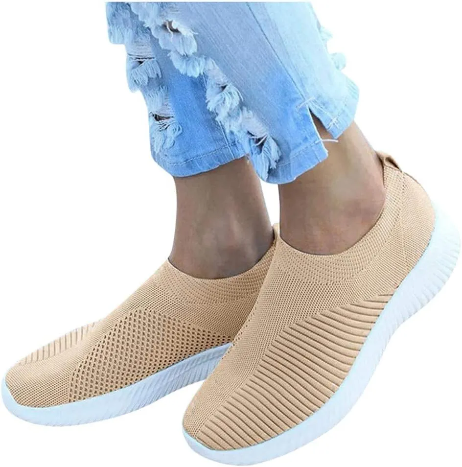 Women's Slip On Walking Shoes Running Comfortable Slip On Shoes Women Fashion Casual Tennis Shoes Platform Sneakers Red Tennis Shoe Loafers Dress Shoe