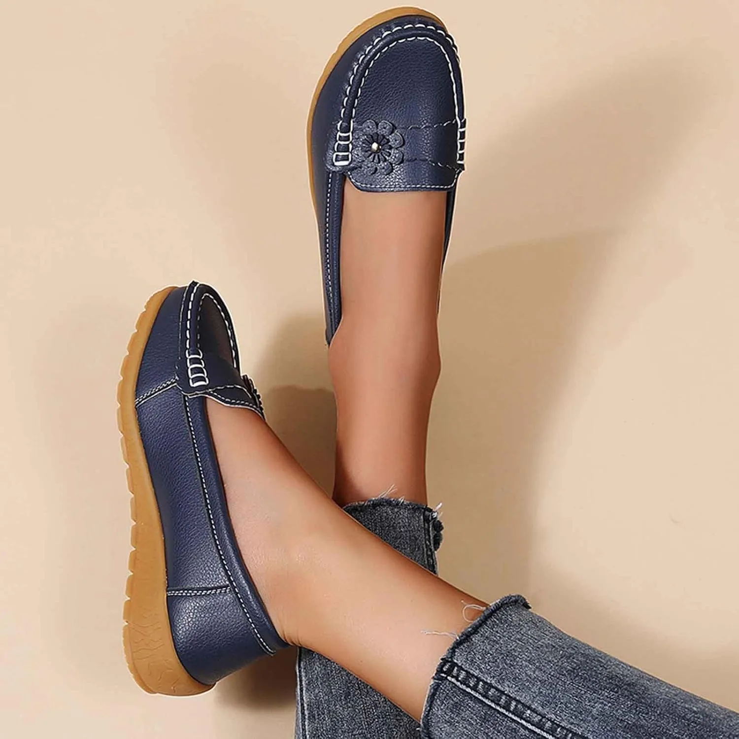 Women's Stylish Platform Sneakers Comfortable Walking Shoes Floral Design Slip Casual Footwear for Daily Wear