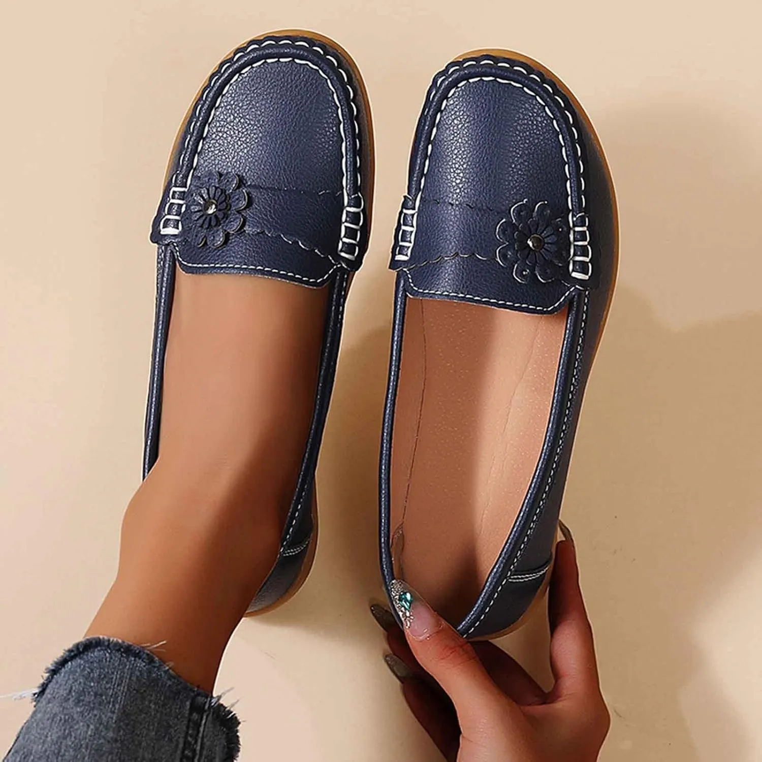 Women's Stylish Platform Sneakers Comfortable Walking Shoes Floral Design Slip Casual Footwear for Daily Wear