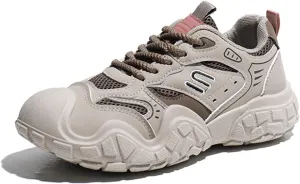 Women's Trendy Lace-Up Sneakers: Lightweight Dad Shoes with Platform Trainers for Autumn/Spring Comfort and Fashion - Low-Top, Breathable Casual Wear,Khaki-39