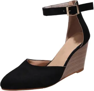 Womens Wedge Shoes Closed Toe Ankle Strap Espadrilles Dressy Casual High Heels Comfortable Platform Sandals