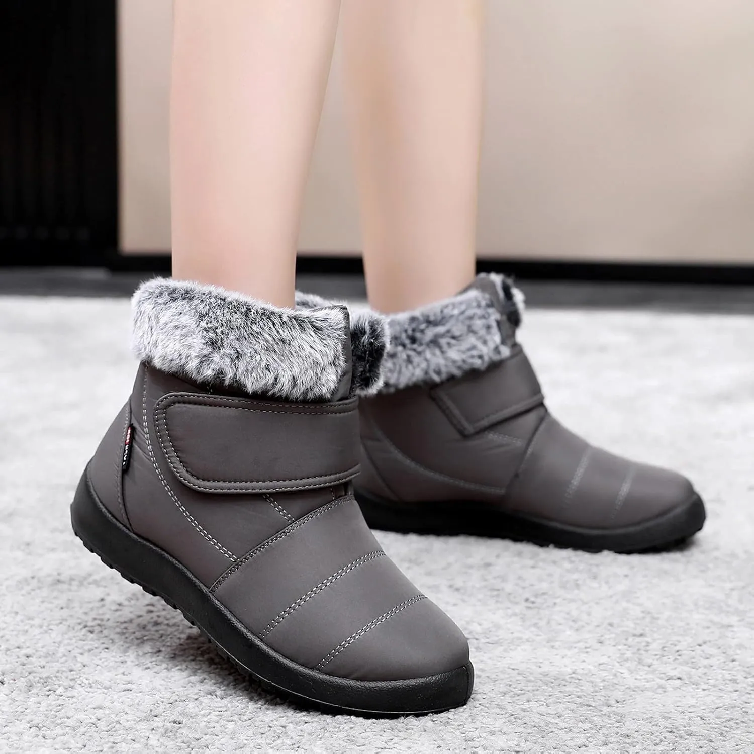 Women's Winter Boots Fashion Furry Boots Comfort Flat Bottom Snow Boots Fleece Winter Over The Knee Boots for Women