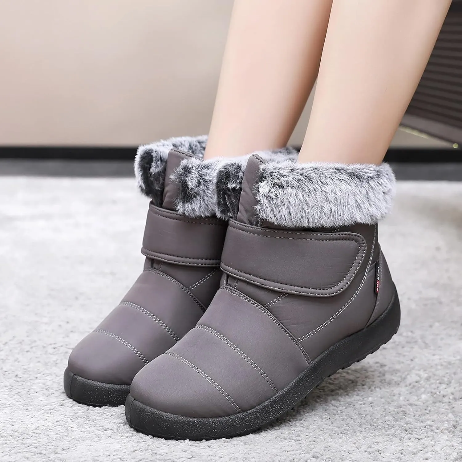 Women's Winter Boots Fashion Furry Boots Comfort Flat Bottom Snow Boots Fleece Winter Over The Knee Boots for Women