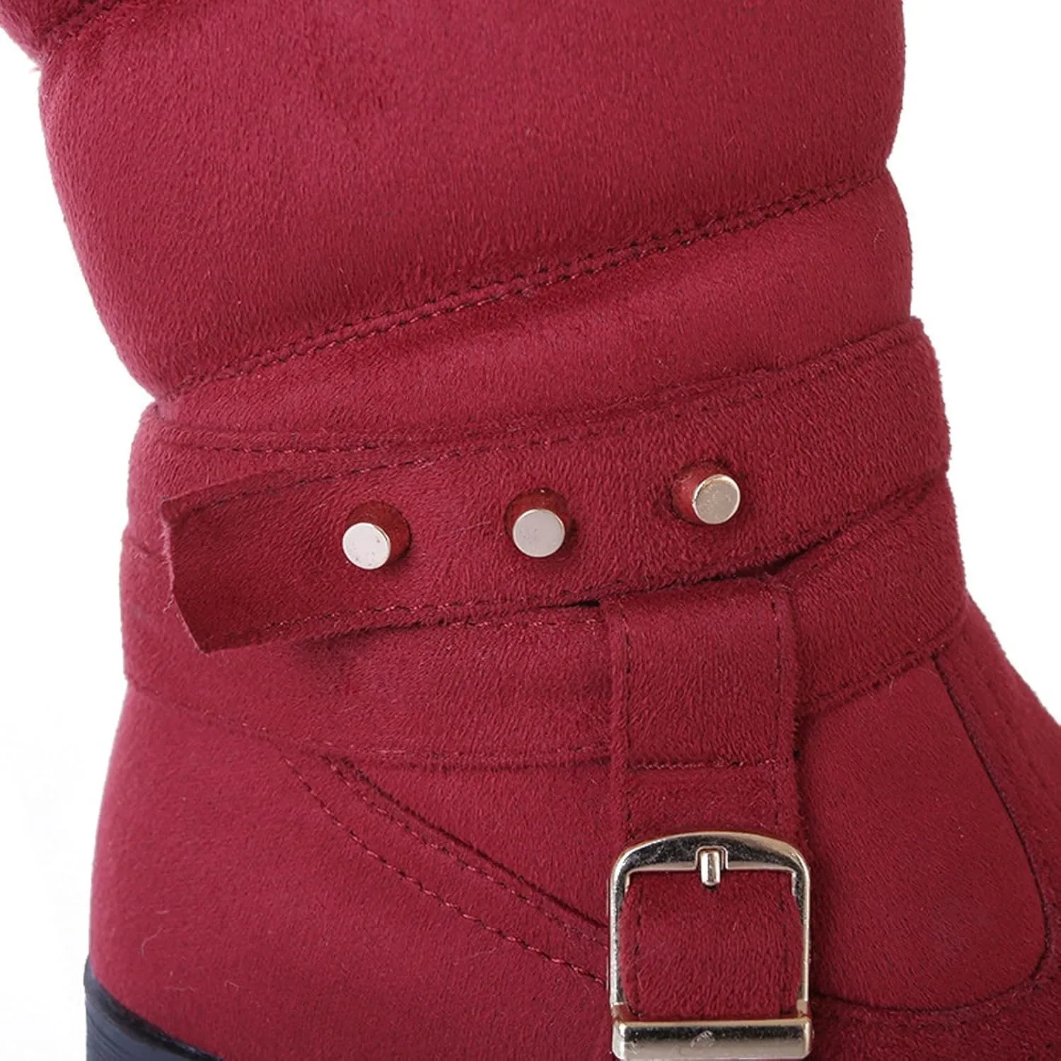 Women's Winter Snow Boots Fashionable Versatile Mid-Calf Furry Boots Fleece Lined Warm Boots Snow Boots for Women