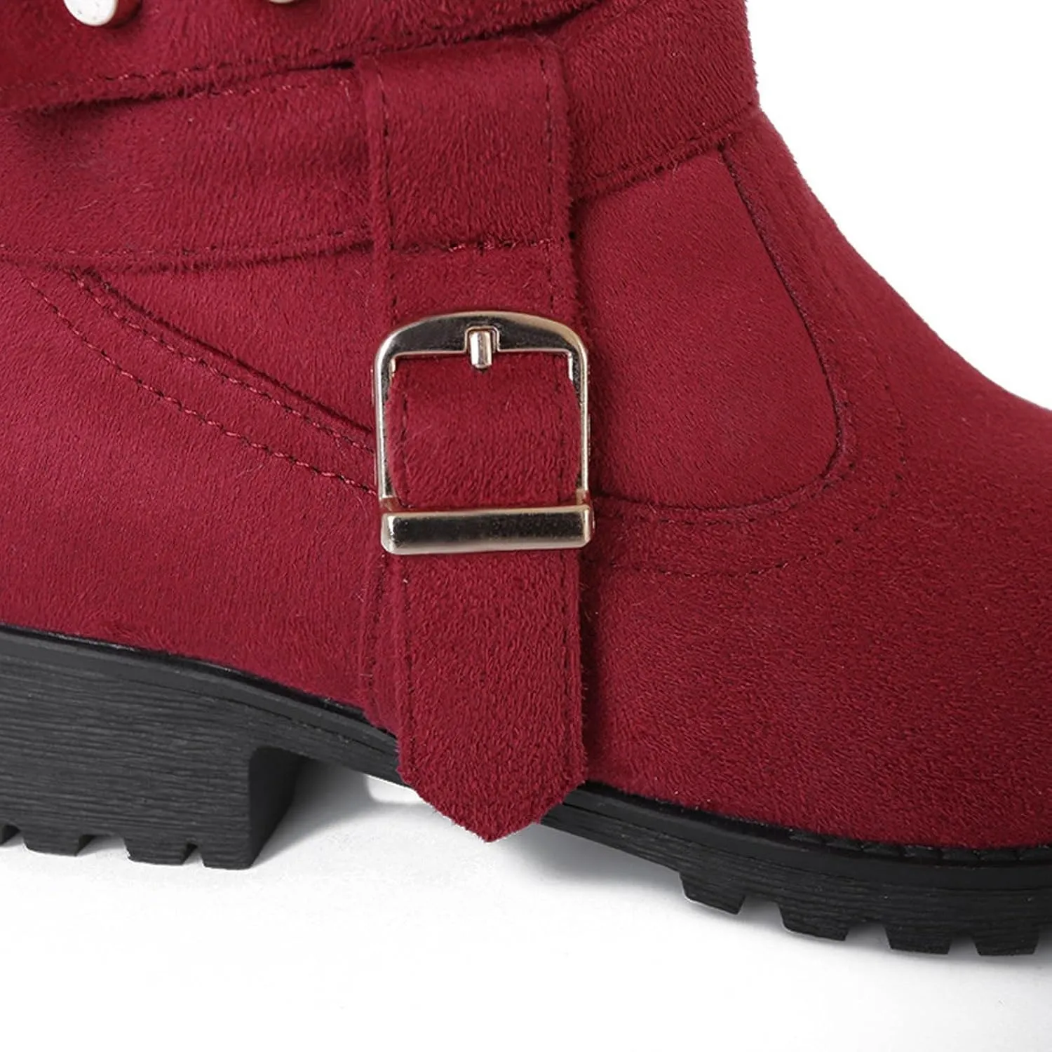 Women's Winter Snow Boots Fashionable Versatile Mid-Calf Furry Boots Fleece Lined Warm Boots Snow Boots for Women