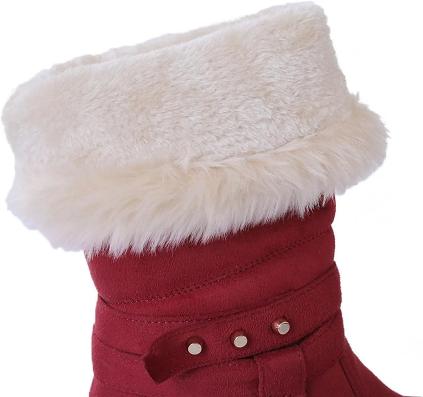 Women's Winter Snow Boots Fashionable Versatile Mid-Calf Furry Boots Fleece Lined Warm Boots Snow Boots for Women