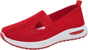 Women's Woven Orthopedic Breathable Soft Shoes Womens Tennis Shoes Mesh Slip On Shoes Casual Platform Sneakers Waterproof Tennis Shoe Loafers Casual Slip On