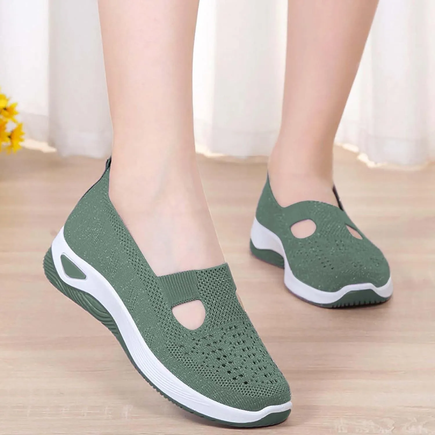 Women's Woven Orthopedic Breathable Soft Sole Slip On Shoes Women Winter Men's Casual Shoes Casual Sneakers Tennis Shoe Loafers Casual Slip On