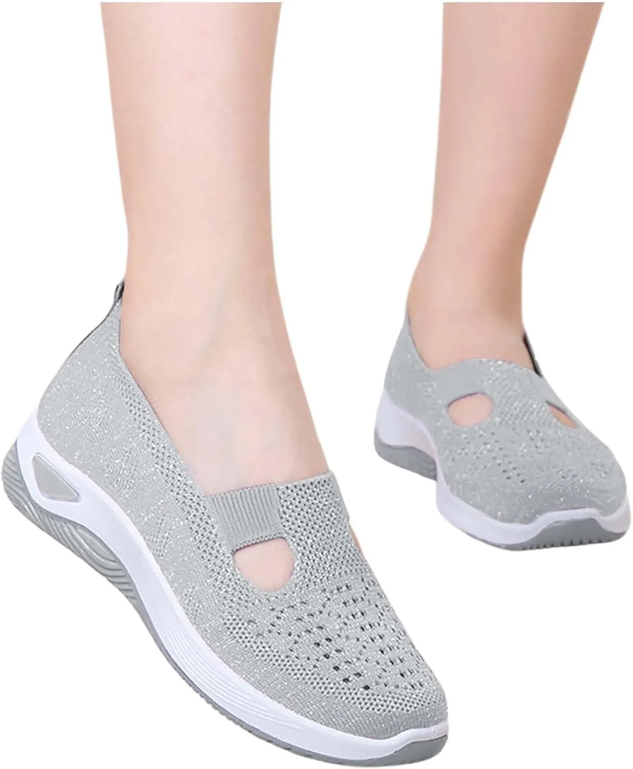 Women's Woven Orthopedic Breathable Soft Sole Slip On Shoes Women Winter Men's Casual Shoes Casual Sneakers Tennis Shoe Loafers Casual Slip On