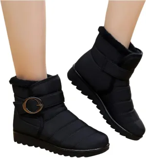 ZBYY Womens Winter Snow Boots with Warm Lining Comfortable Non Slip Waterproof Ankle Boots Outdoor Hiking Walking Platform Shoes